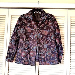 Floral Jacquard Women's Jacket in Multicolor